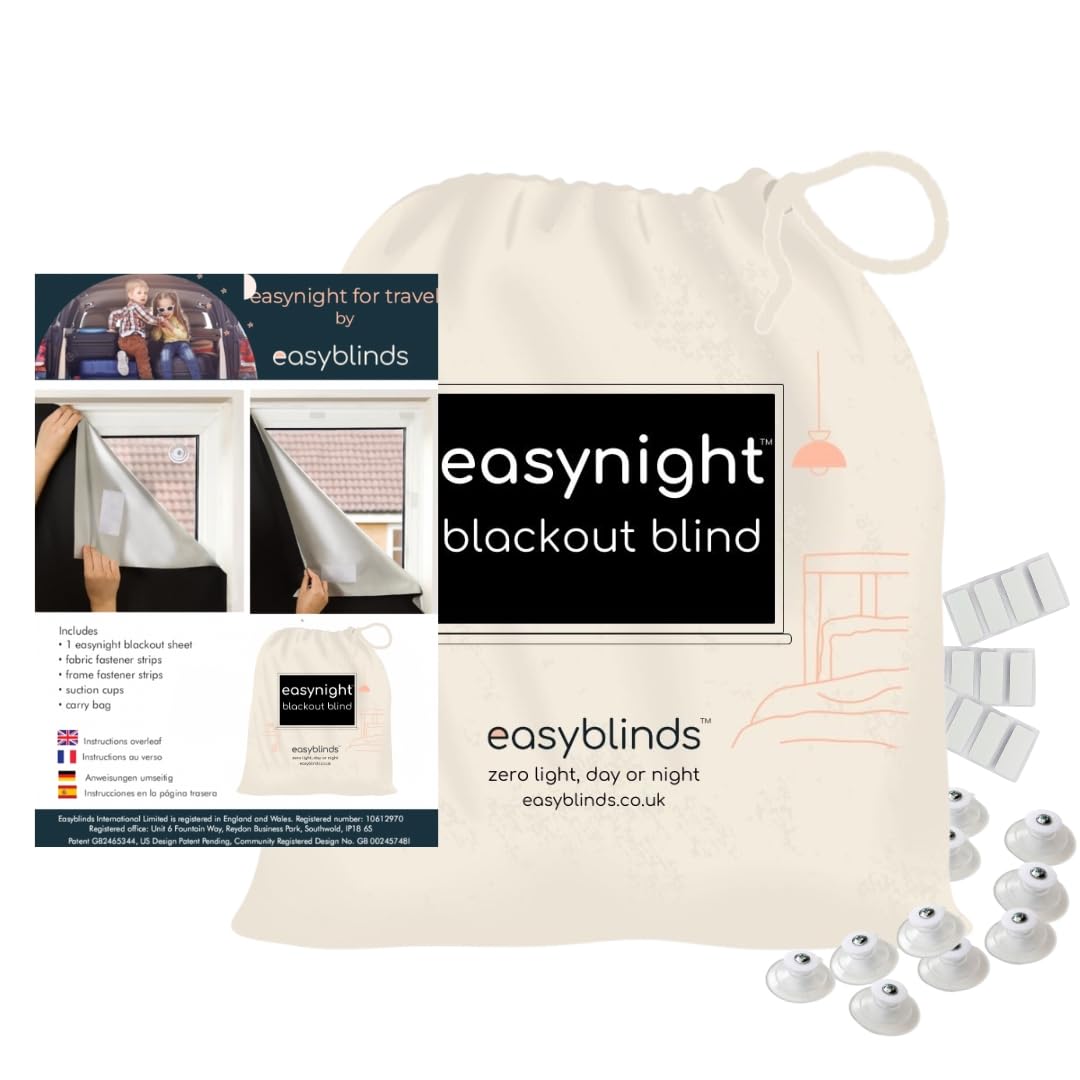 easynight Tragbare Verdunklungsfolie für Fenster, für Reisen 2.3m x 1.45m Schwarz B145 x H230 cm, Sc