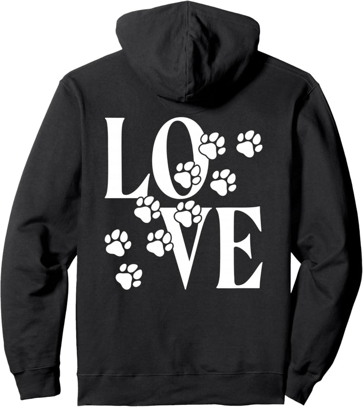 Love Hund Liebe Hundepfote Hundeliebe Fellnase Tatze Pfote Pullover Hoodie