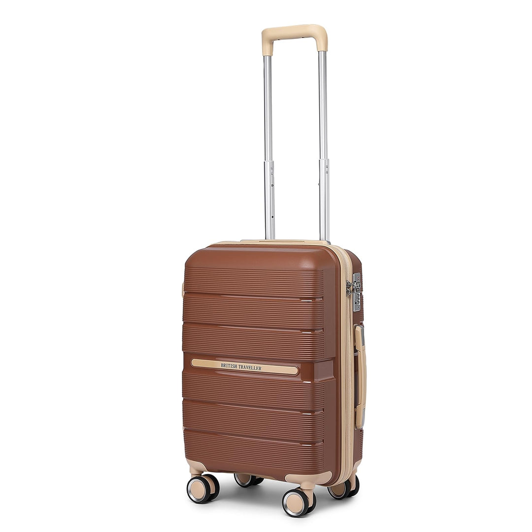 British Traveller Reisekoffer Handgepäck Koffer Trolleys Handgepäck Hartschalenkoffer 100% PP Handge