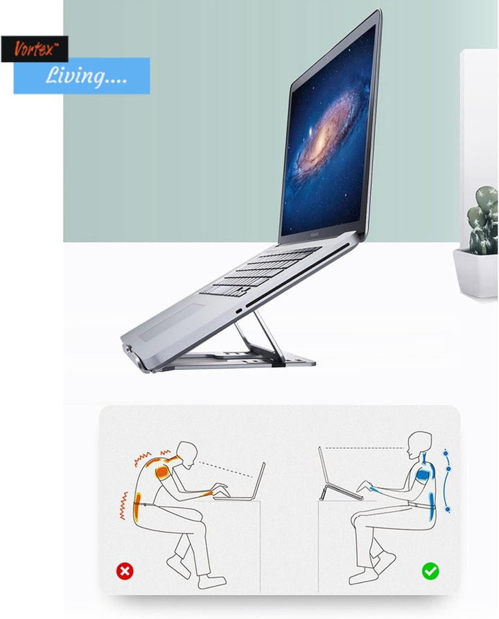 Vortex D24-3 Silver Laptop-Ständer Verstellbarer Laptop-Tablet-Ständer Multi-Winkel-Ständer Telefons
