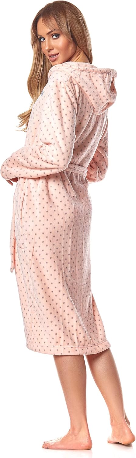 L&L - 9156 Long Luxury Toweling Damen Weicher Langarm Bademantel. Extrem Leicht. Hausmantel mit Reis