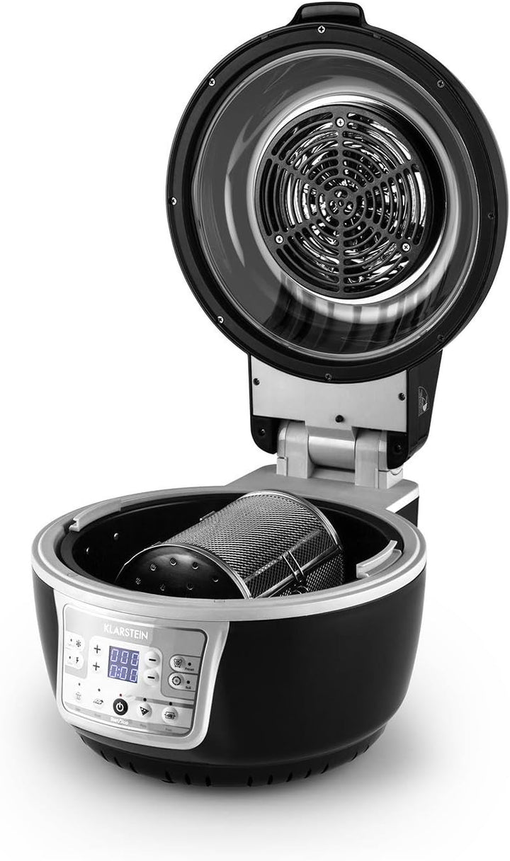 Klarstein VitAir Turbo Heissluftfritteuse - 1400 Watt Heissluftfriteuse, Airfryer mit 9 Liter Garrau