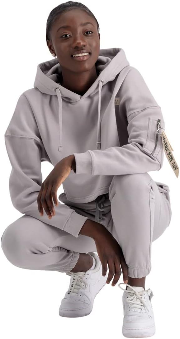 ALPHA INDUSTRIES Damen Organics Cropped Os Hoody Wmn Kapuzensweat für Damen Kapuzenpullover (1er Pac
