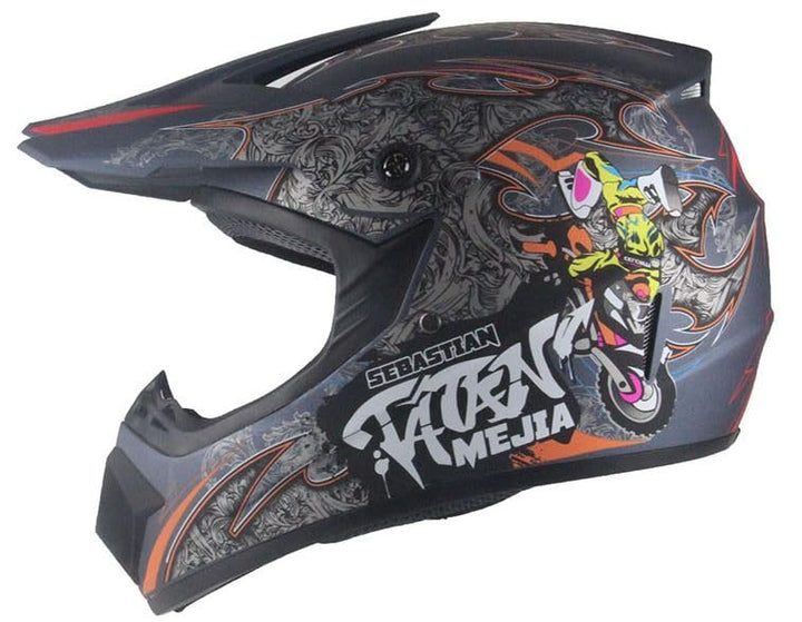 Kinder Crosshelm Mejia – Motorradhelm für Kinder, ABS-Schale, robuster Kinderhelm für Downhill, Quad