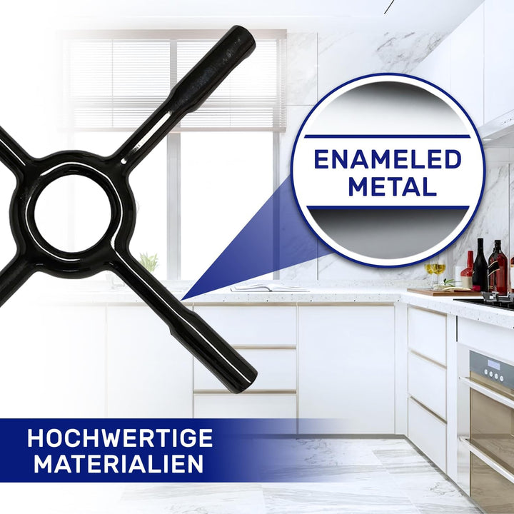 Universalle Gasherd Aufsatz 150 mm aus Emailliertem Schwarzem Metall - Verwendet wie Espressokocher