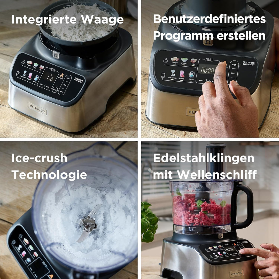 Kenwood MultiPro OneTouch FDM73.480SS Kompakt-Küchenmaschine & Standmixer, 6 Zubehörteile, 6 Automat