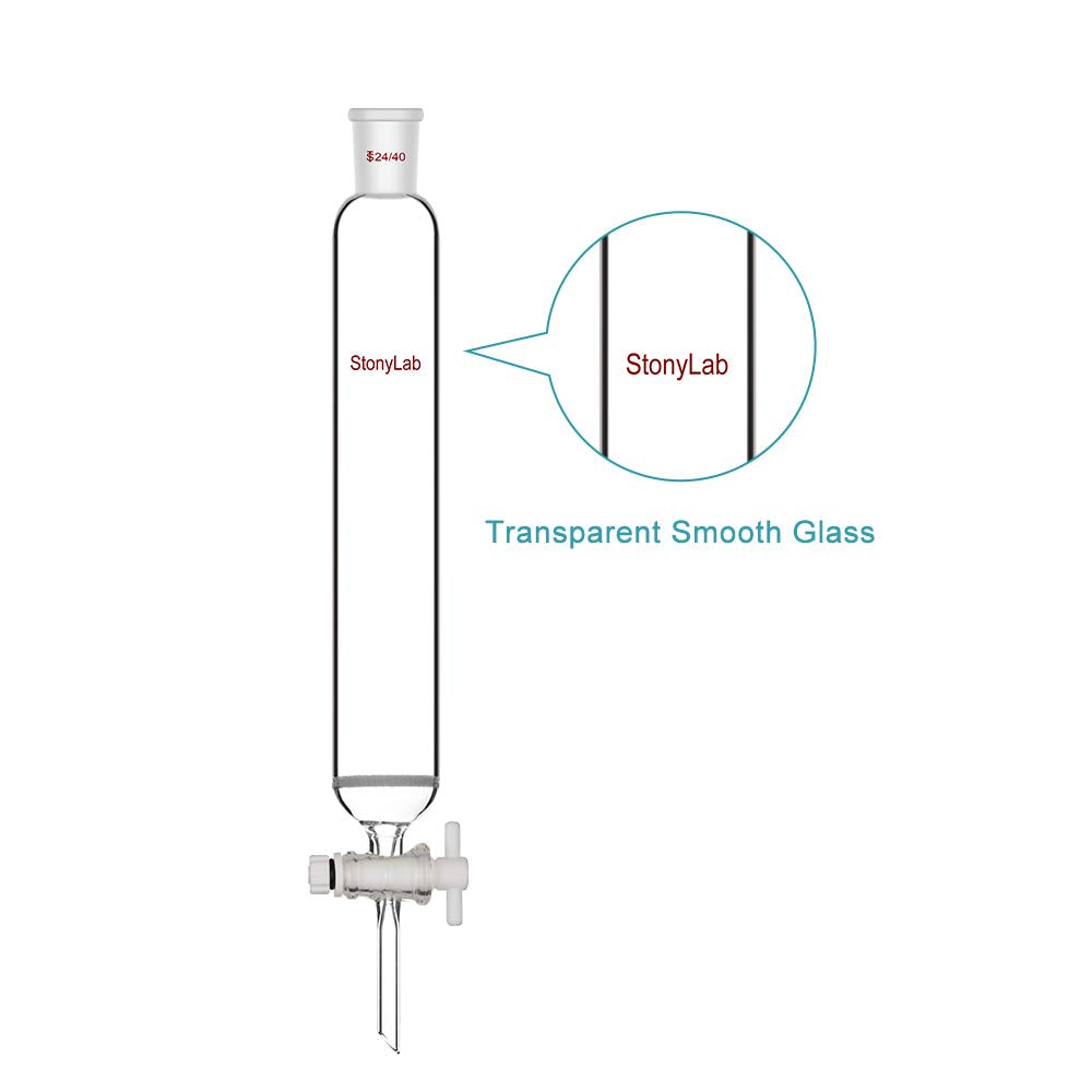 stonylab Chromatographie Säule aus Borosilikatglas, Chromatography Column 24/40 Gelenk Chromatograph
