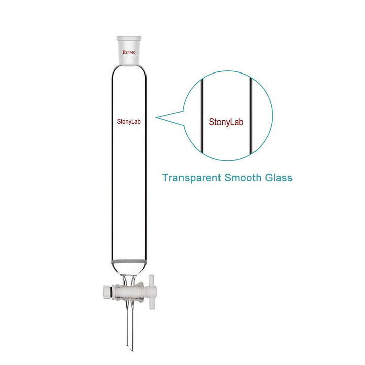 stonylab Chromatographie Säule aus Borosilikatglas, Chromatography Column 24/40 Gelenk Chromatograph