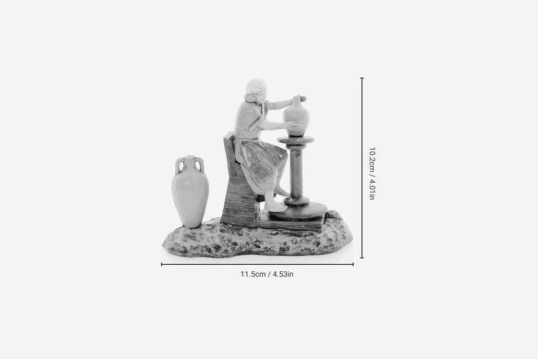 Moranduzzo Töpfer H 10,2 cm für Krippe 10 cm Massstab 1:20 – Standard 10 – Unzerbrechliche Figur, Ar