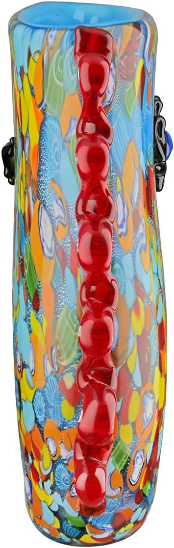 GILDE GLAS art Design Vase Froozen - Gesicht Face - durchgefärbtes Glas - mundgeblasen - Höhe 30 cm