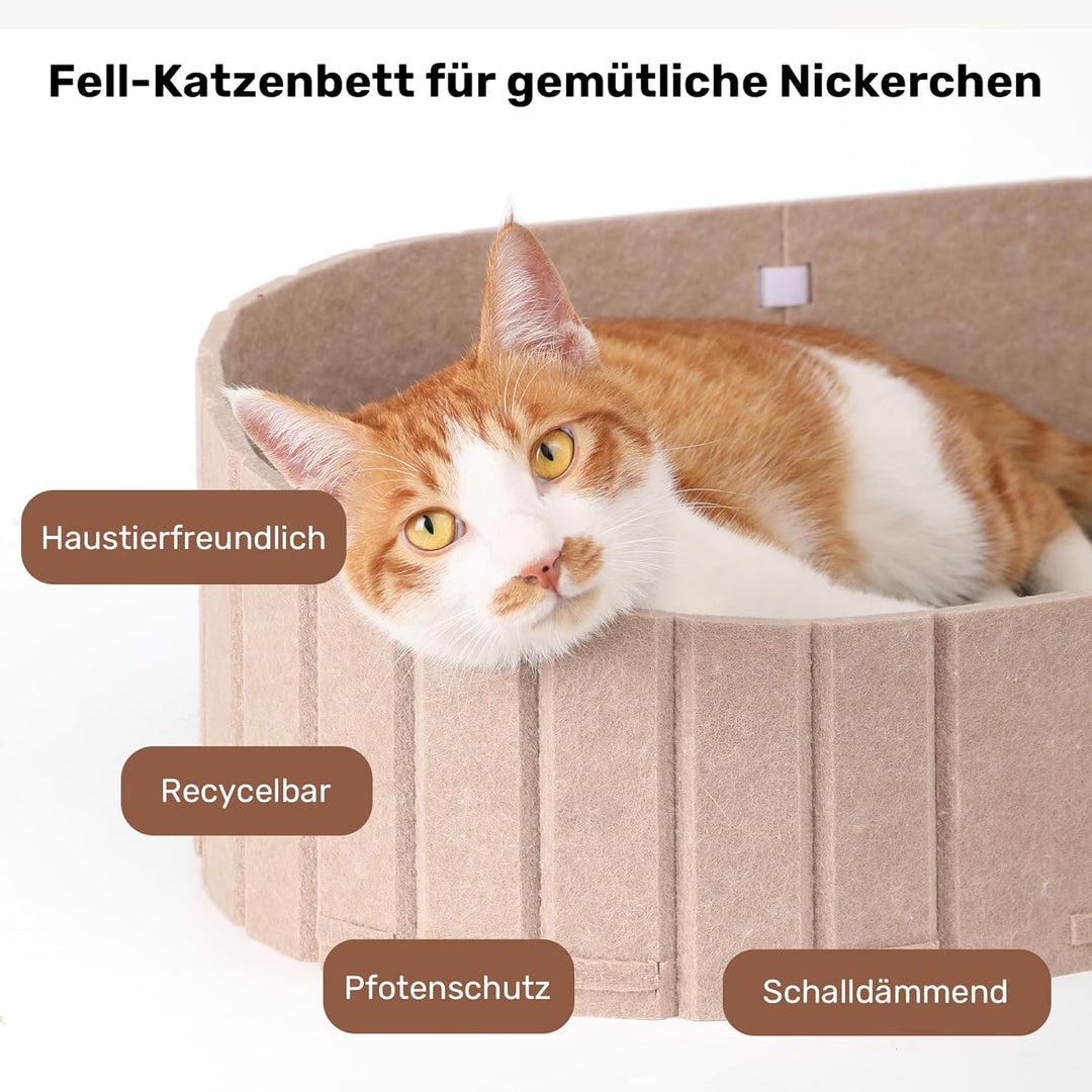 FUKUMARU Kratzbrett für Katzen, 61 cm Kratzpappe in Sofa-Form, Umkehrbares Katzenbett, Runde Kratzpa