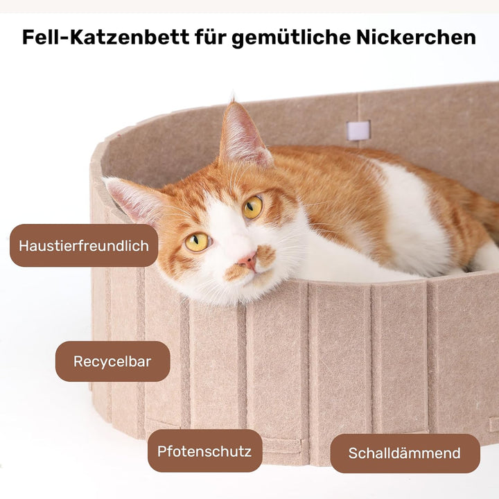 FUKUMARU Kratzbrett für Katzen, 61 cm Kratzpappe in Sofa-Form, Umkehrbares Katzenbett, Runde Kratzpa