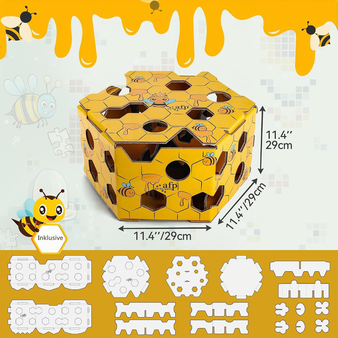 ALL FOR PAWS Katzen-Futter-Spielzeug, Interaktive Leckerli-Spielbox für Katzen, Futterlabyrinth-Box