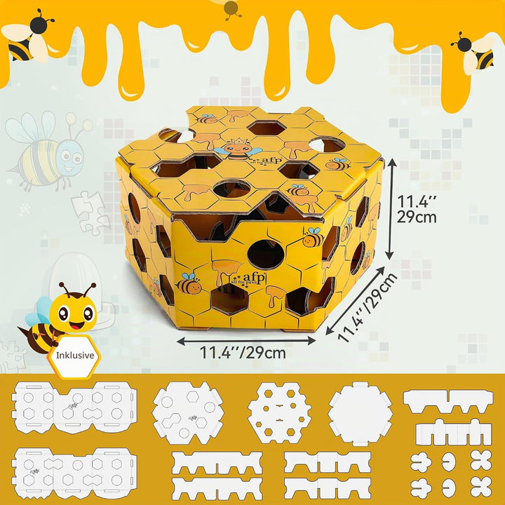 ALL FOR PAWS Katzen-Futter-Spielzeug, Interaktive Leckerli-Spielbox für Katzen, Futterlabyrinth-Box
