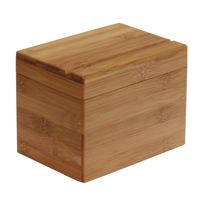 Oceanstar Bambus-Rezeptbox mit Trennwand, naturfarben, 17,3 cm B x 12,4 cm T x 13 cm H 6.80" W x 4.9