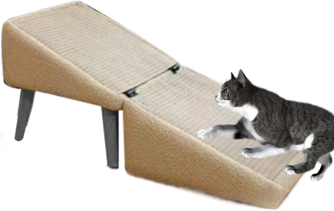Foldable Dog Ramp, Non-Slip Pet Stairs, Portable Vehicle Bed Access, 30x30x35cm Small Breed Friendly