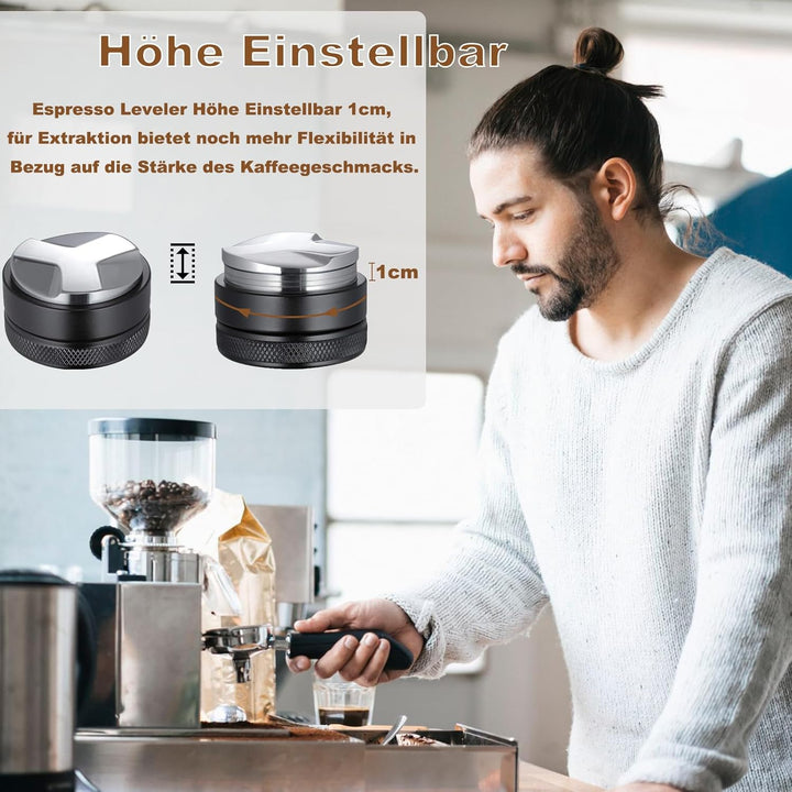 58mm Schwarz Coffee Distributor - 304 Edelstahl Espresso Leveler für Verteilt Kaffeepulver - Verteil
