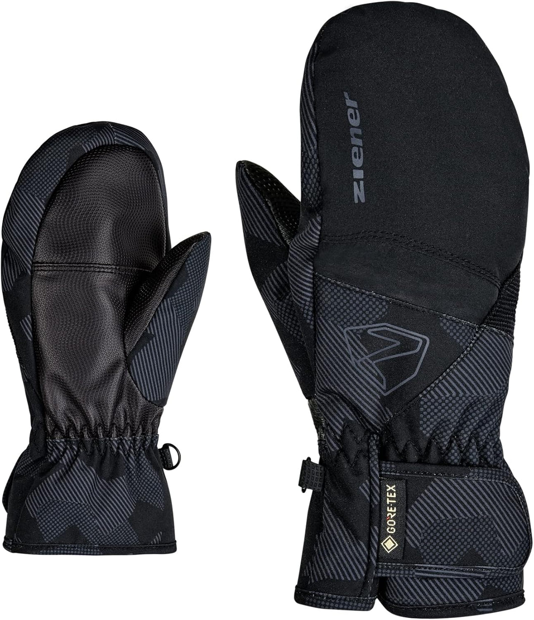 Ziener Unisex-Kinder Levin Skihandschuhe, black.gray ink camo