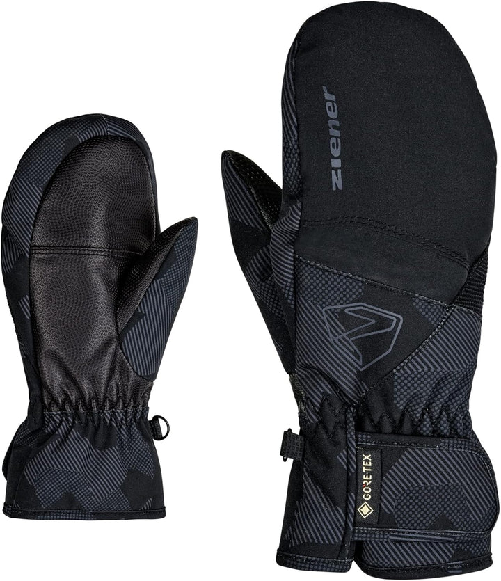 Ziener Unisex-Kinder Levin Skihandschuhe, black.gray ink camo