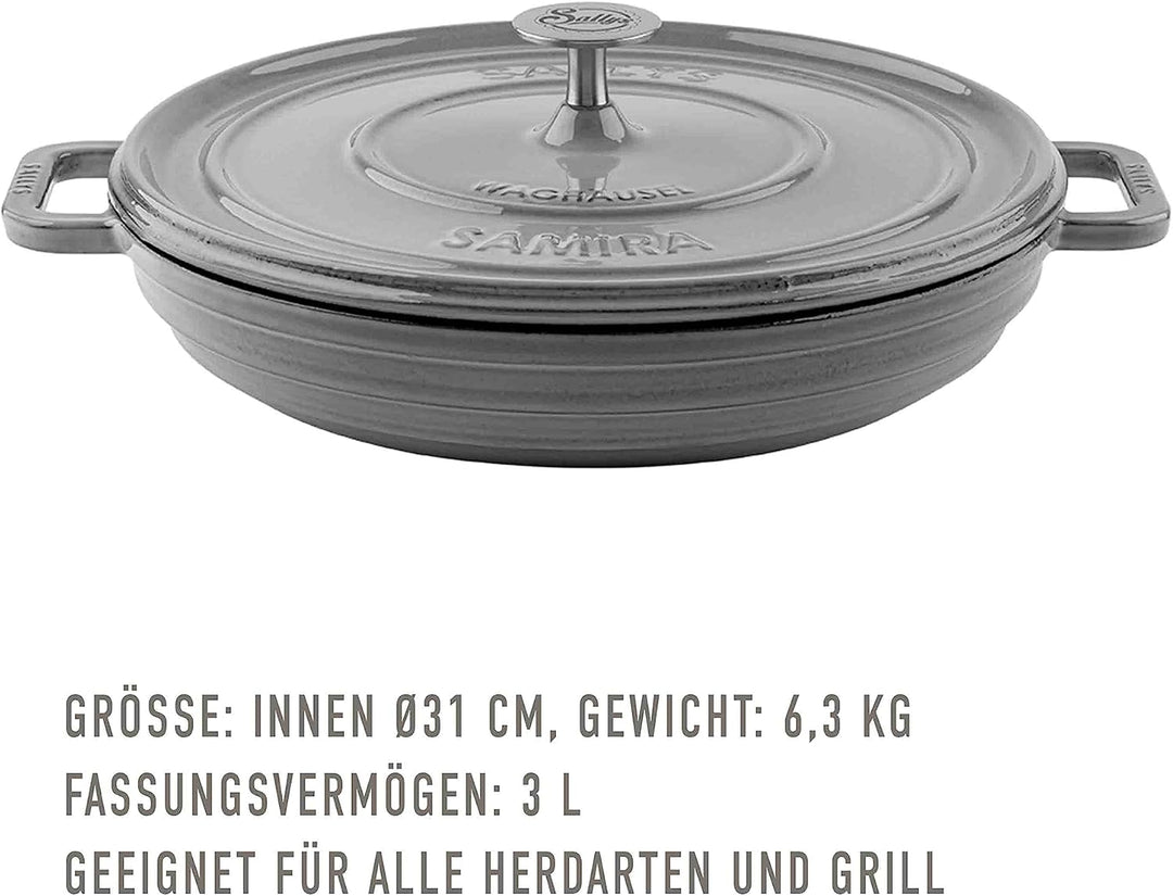 Sallys 'Samira' Deluxe Gusseisentopf - Robustes und Hochwertiges Kochjuwel für Perfektes Garen - für