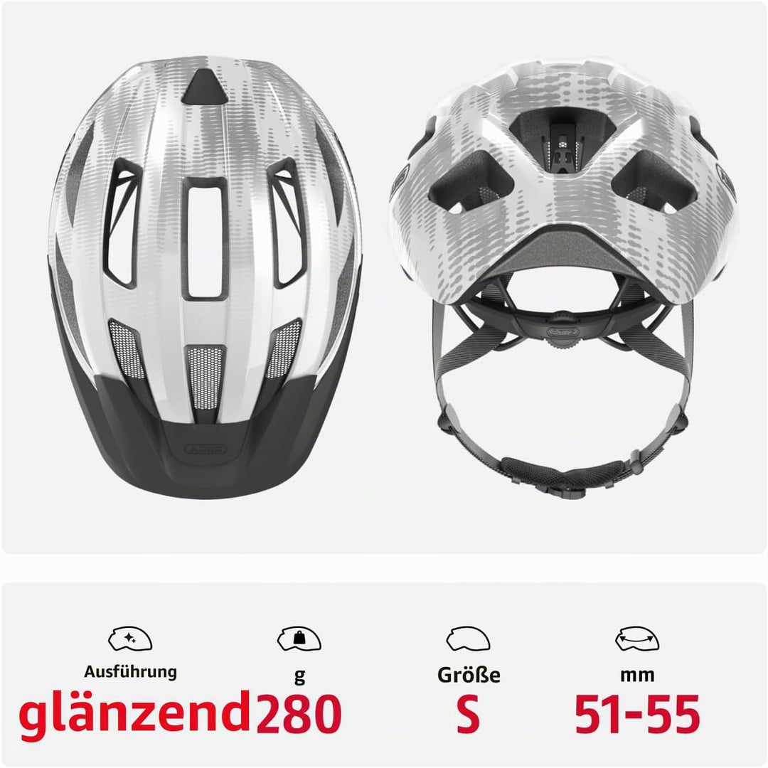 ABUS Rennradhelm Macator - sportiver Fahrradhelm für Einsteiger - auch für Zopfträger/-innen - für D