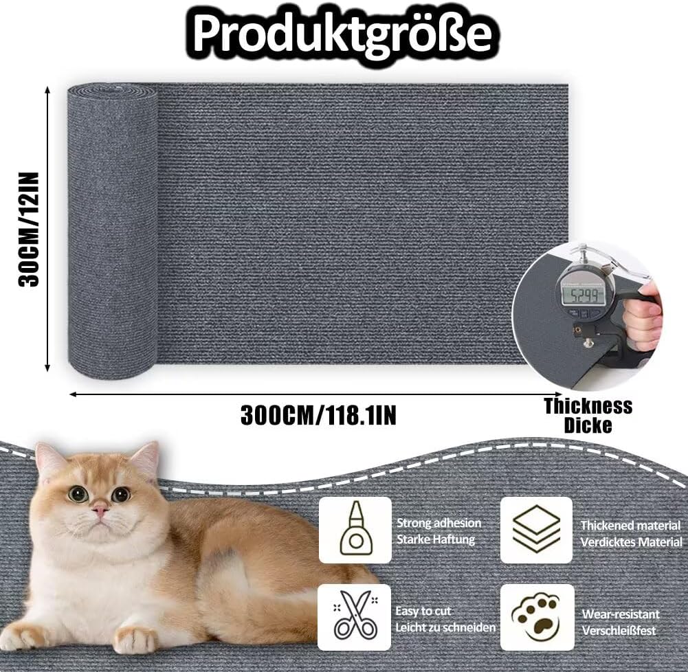 Kratzmatte Katze Selbstklebend - Kratzschutz Sofa Anti Kratz Folie Kratzwand für Katzen Frei DIY Ges