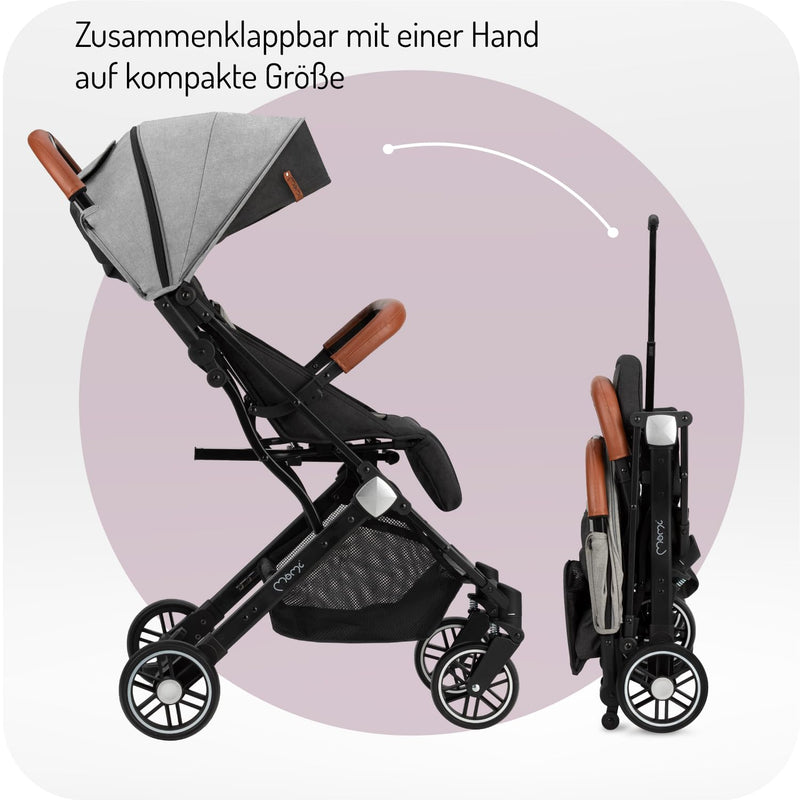 MOMI ESTELLE Kinderwagen für Kinder ab 6 Monat bis zu max. Körpergewicht von 15 kg, H105 x B51 x T75