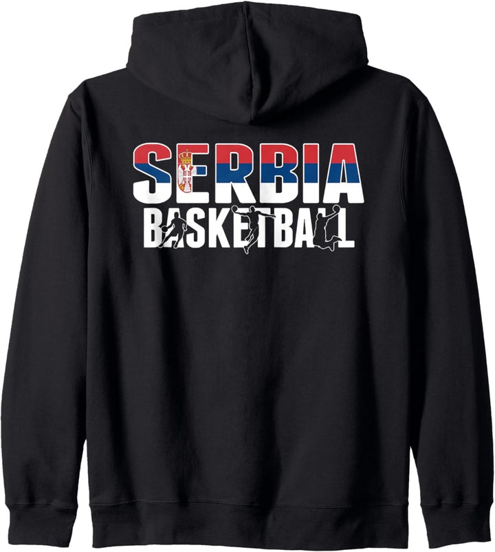 Proud Serbien Basketball Fans Trikot Serbische Flagge Baller Team Kapuzenjacke