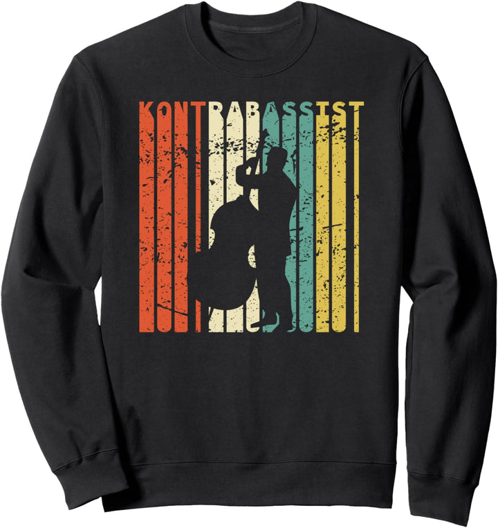 Retro Kontrabassist Musiker Kontrabass Sweatshirt