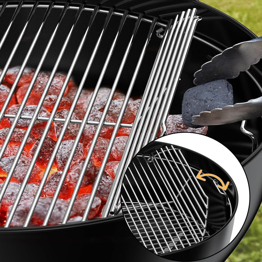 54,6cm 7436 Grillrost Rund Klappbarem für Weber 57cm Holzkohlegrills, Grillrostersatzteil für Weber