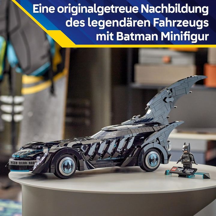 LEGO DC Batman Forever Batmobil – Superhelden Fahrzeug mit Minifigur – mit aufklappbarem Cockpit und