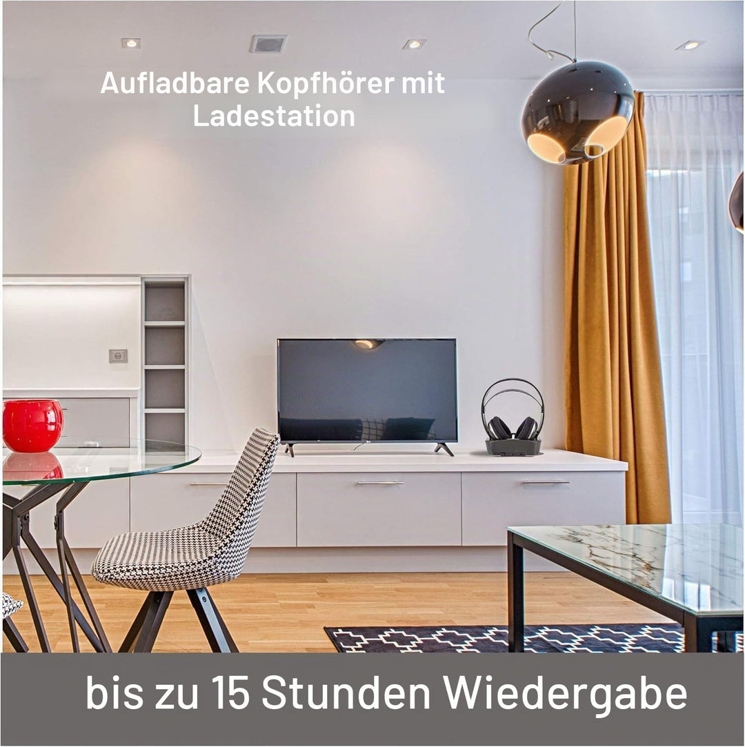 NEDIS Wireless-TV-Kopfhörer | RF | Über Ohr | max. Batteriespielzeit: 11 hrs | 100 m | Digital Audio