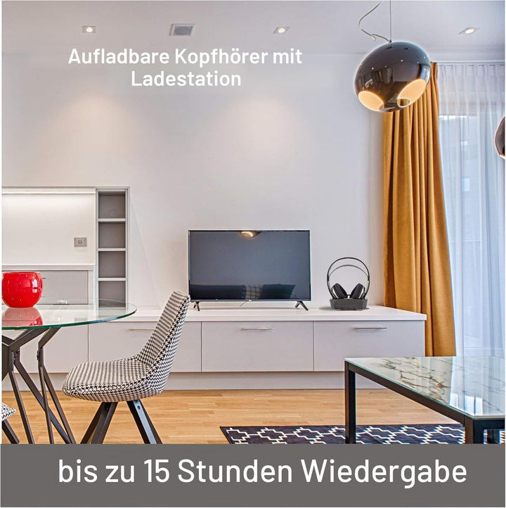 NEDIS Wireless-TV-Kopfhörer | RF | Über Ohr | max. Batteriespielzeit: 11 hrs | 100 m | Digital Audio