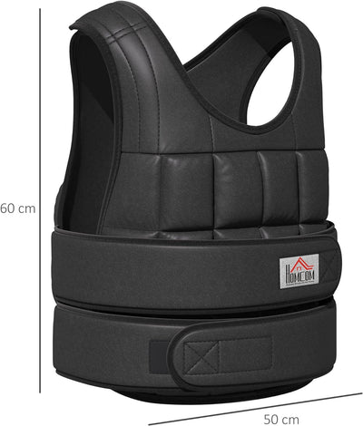 HOMCOM 30 kg Gewichtsweste Trainingsweste mit 35 Gewichtssäcke Verstellbar Krafttraining Fitness Oxf