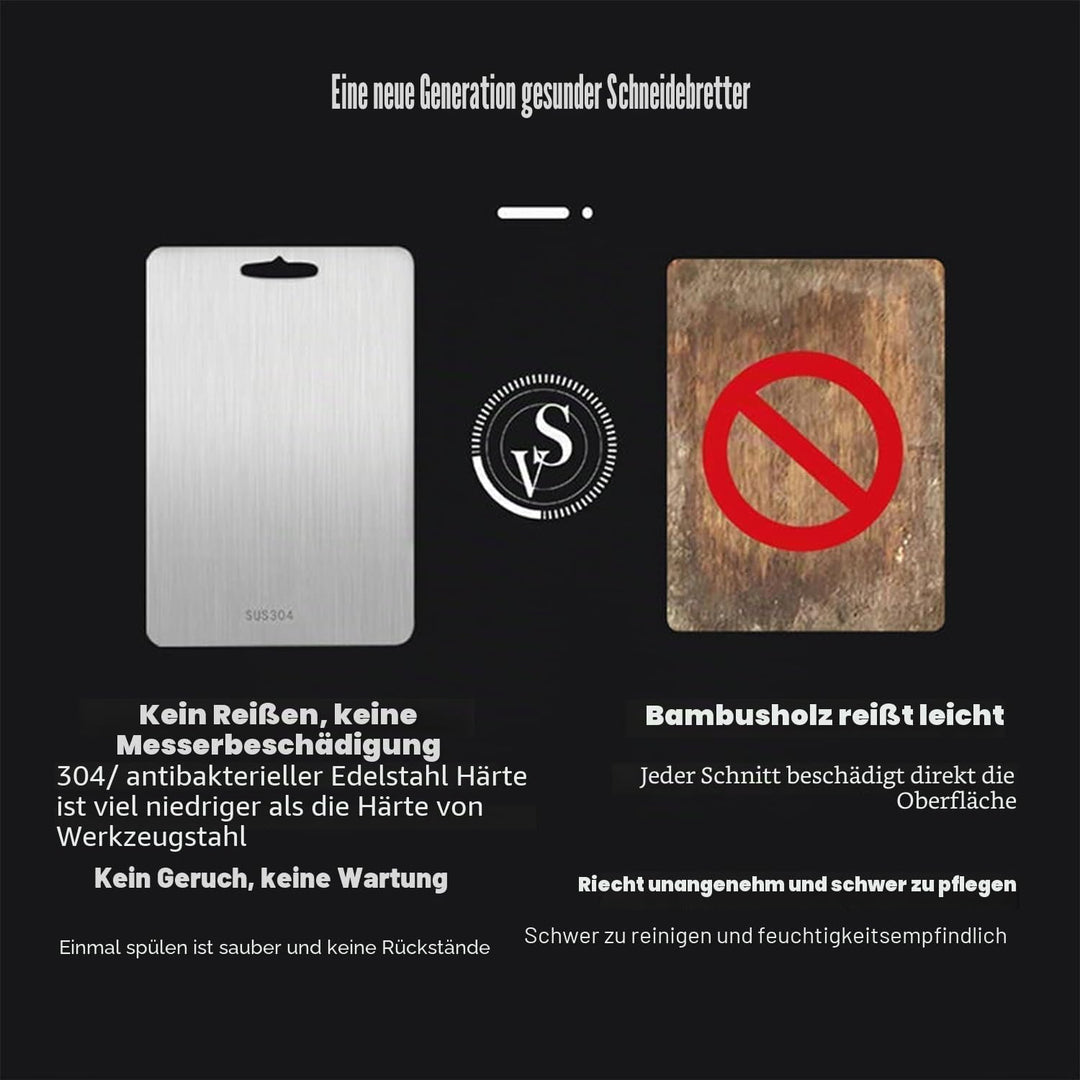 Titan Schneidebrett, 2 Stück Schneidbrett aus Edelstahl, Titanium Cutting Board, Leicht zu Reinigen,