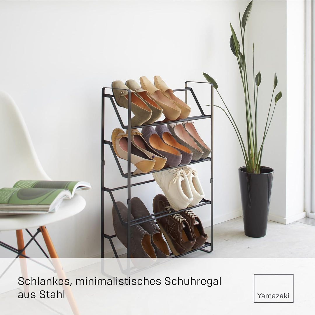 Shoe rack - Slim 4 - black Schwarz, Schwarz