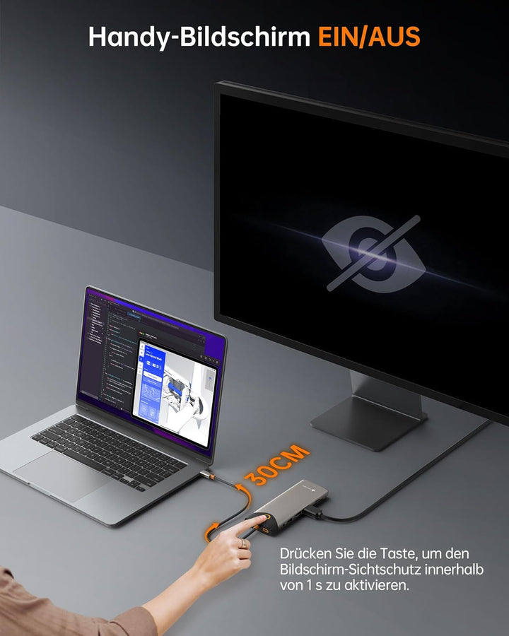 NOVOO USB C Docking Station 15-in-1 Triple Display USB C Hub Dual 4K@60Hz HDMI Adapter mit VGA Gigab