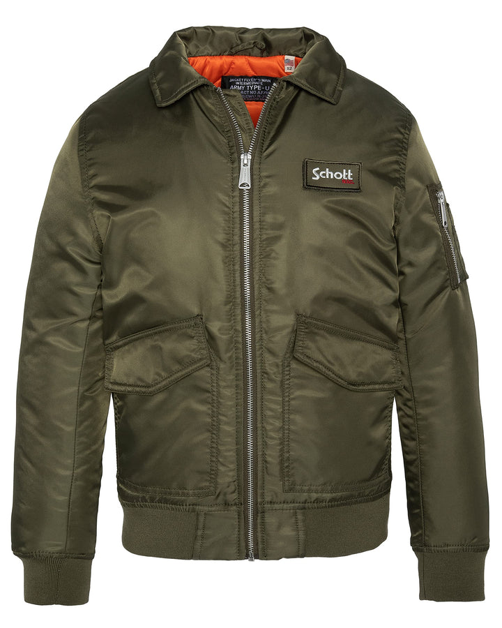 SCHOTT NYC Jungen Jacke 12 Jahre ARMY KAKI, 12 Jahre ARMY KAKI