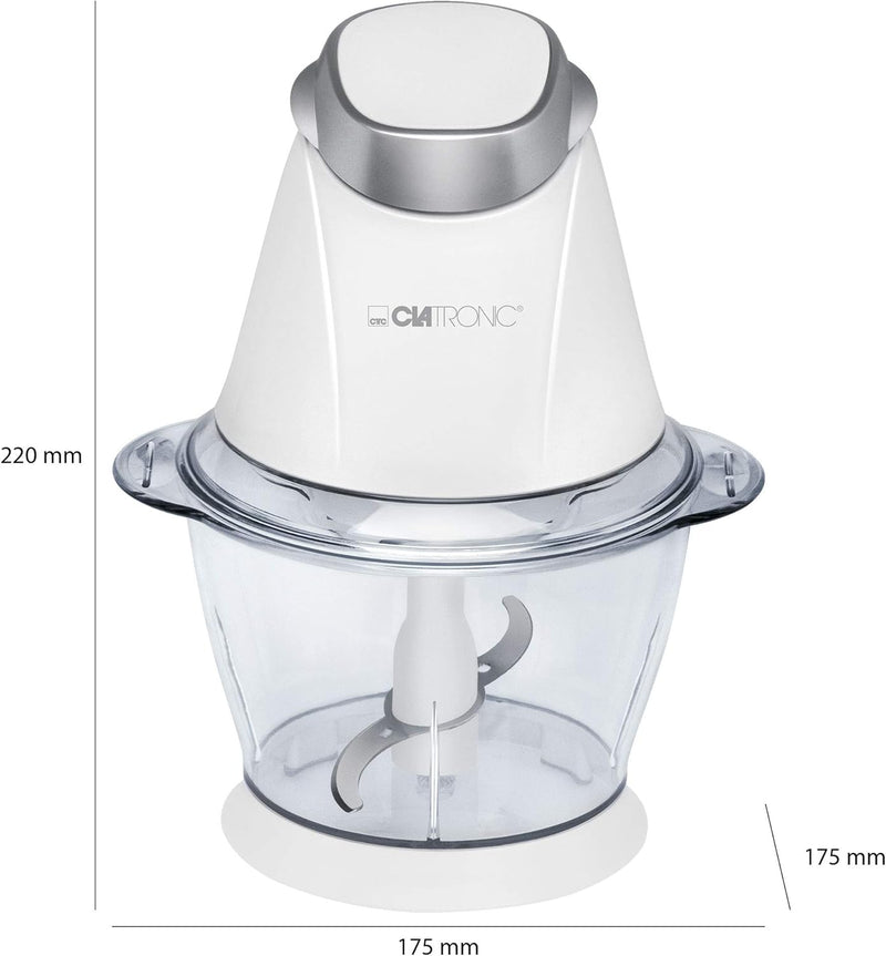 Clatronic MZ 3579 Multizerkleinerer, 2 in 1 Multizerkleinerer und Ice Crusher in Einem, 250 Watt, we