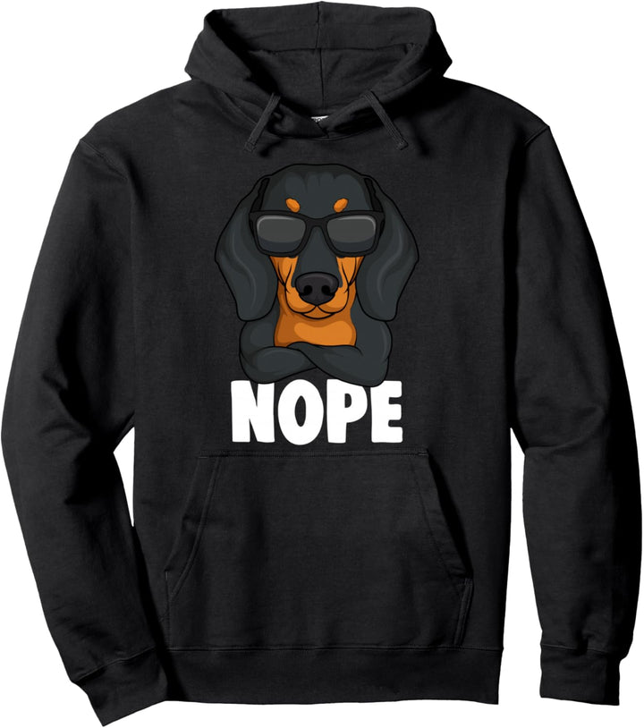 Dackel Dachshund Teckel Nope Frauchen Herrchen Kinder Frauen Pullover Hoodie