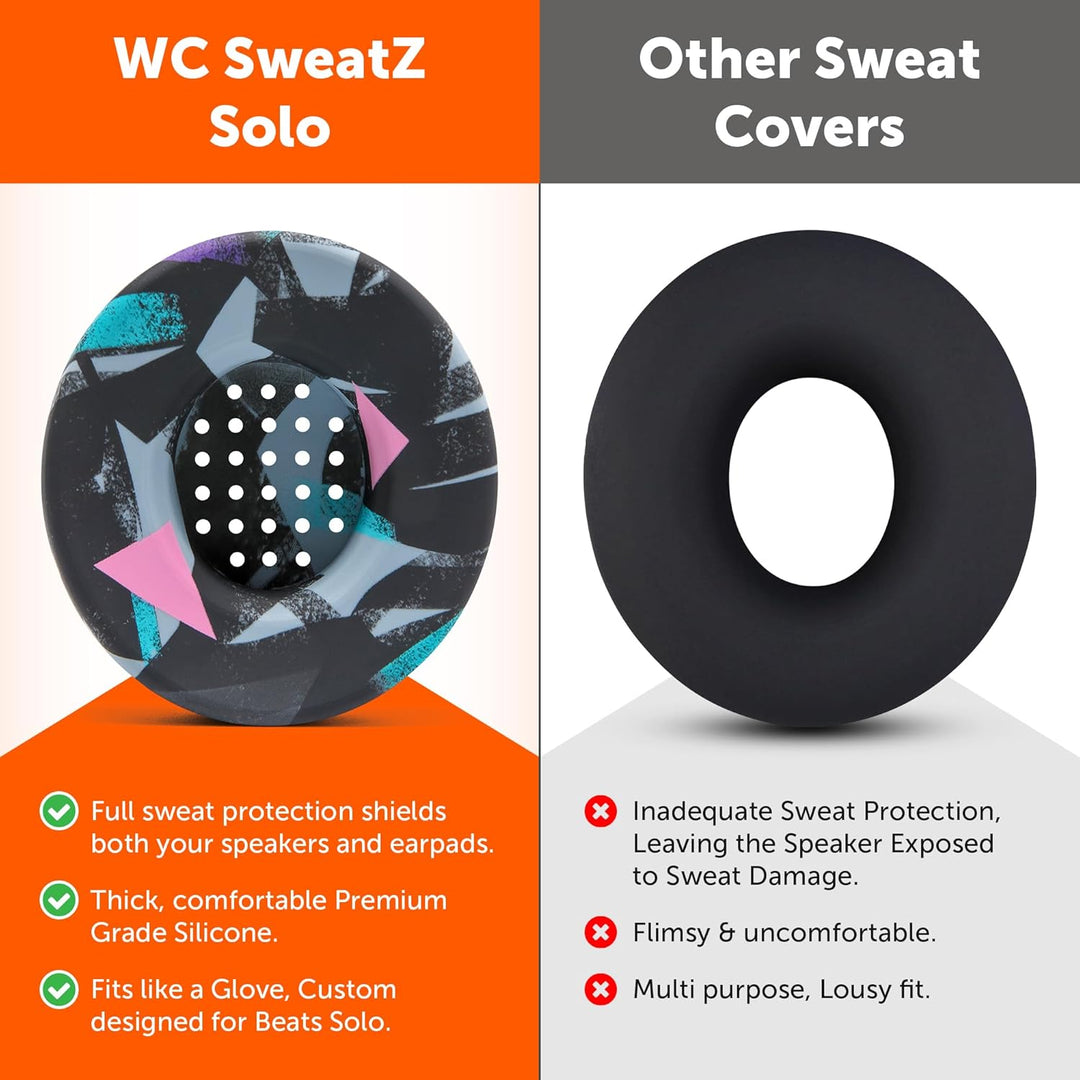 Kleine WC SweatZ Schutzhüllen für Kopfhörer von Wicked Cushions | Passend für Beats Solo 2 & 3 | Sch