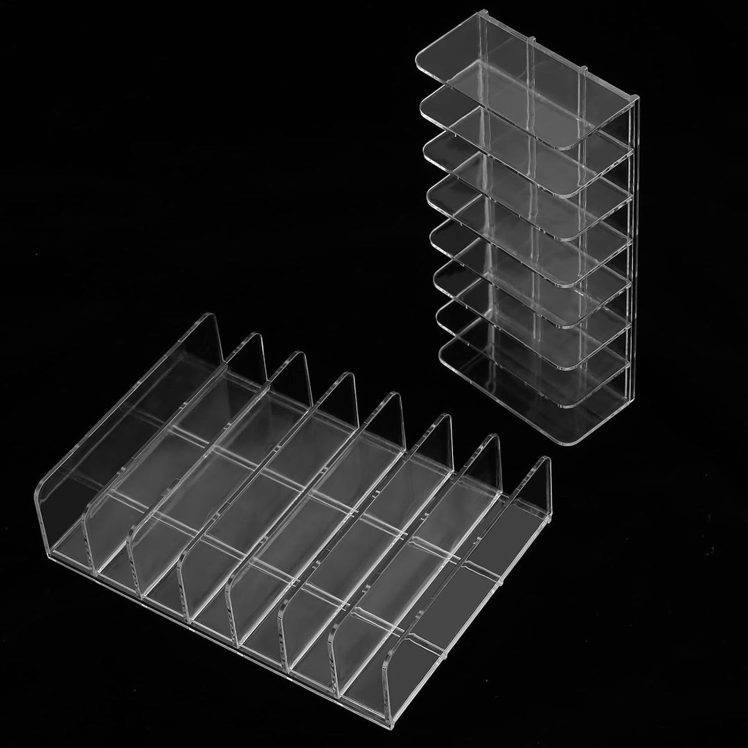 8 Stück Lidschatten Organizer, 2 Grössen Acryl Make Up Palette Organizer mit 7 Fächern, Lidschatten