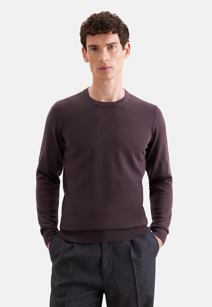 Seidensticker Herren Herren Pullover Strickpullover S Dark Coffee, S Dark Coffee