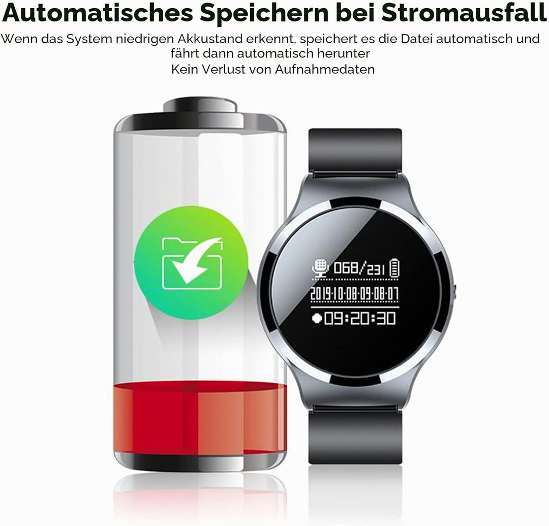 Voice Recorder Watch, Digital Voice Activated Recorder Armband, MP3 Player Recorder, File Encryption