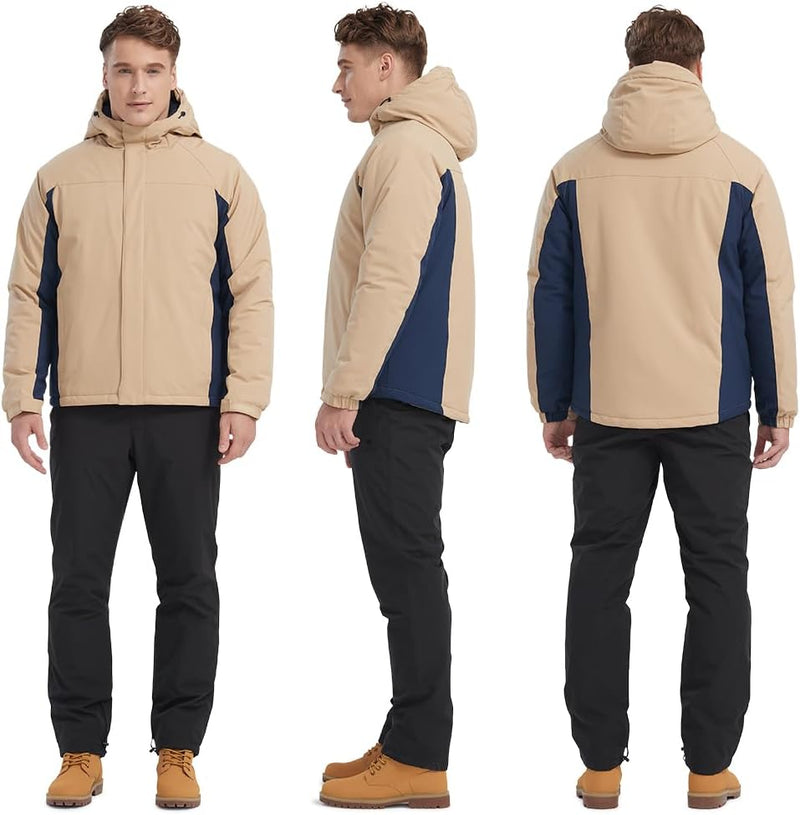 Herren-Skijacke, wasserdichte Outdoor-Jacke, winddichte Wanderjacke für Herren, Fleece-Futter, abneh