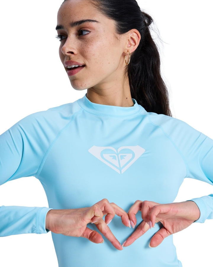 Roxy Damen Whole Hearted Rash-Guard-Shirt (1er Pack) L Tanager Turquoise