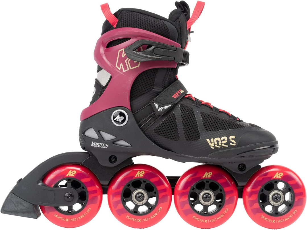K2 Skates Unisex Inline Skates VO2 S 90 SHORT CUFF, burgandy - pink, 30G0247 EU: 40 (UK: 6.5 / US: 9