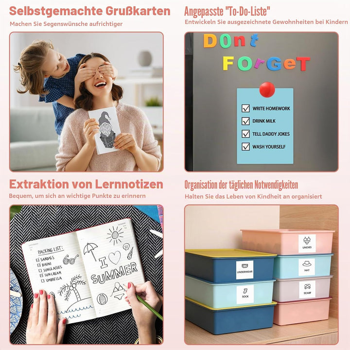 Mini drucker 300DPI, Mini drucker Aufkleber, Mini drucker für Smartphone, Bluetooth tragbarer Mini t