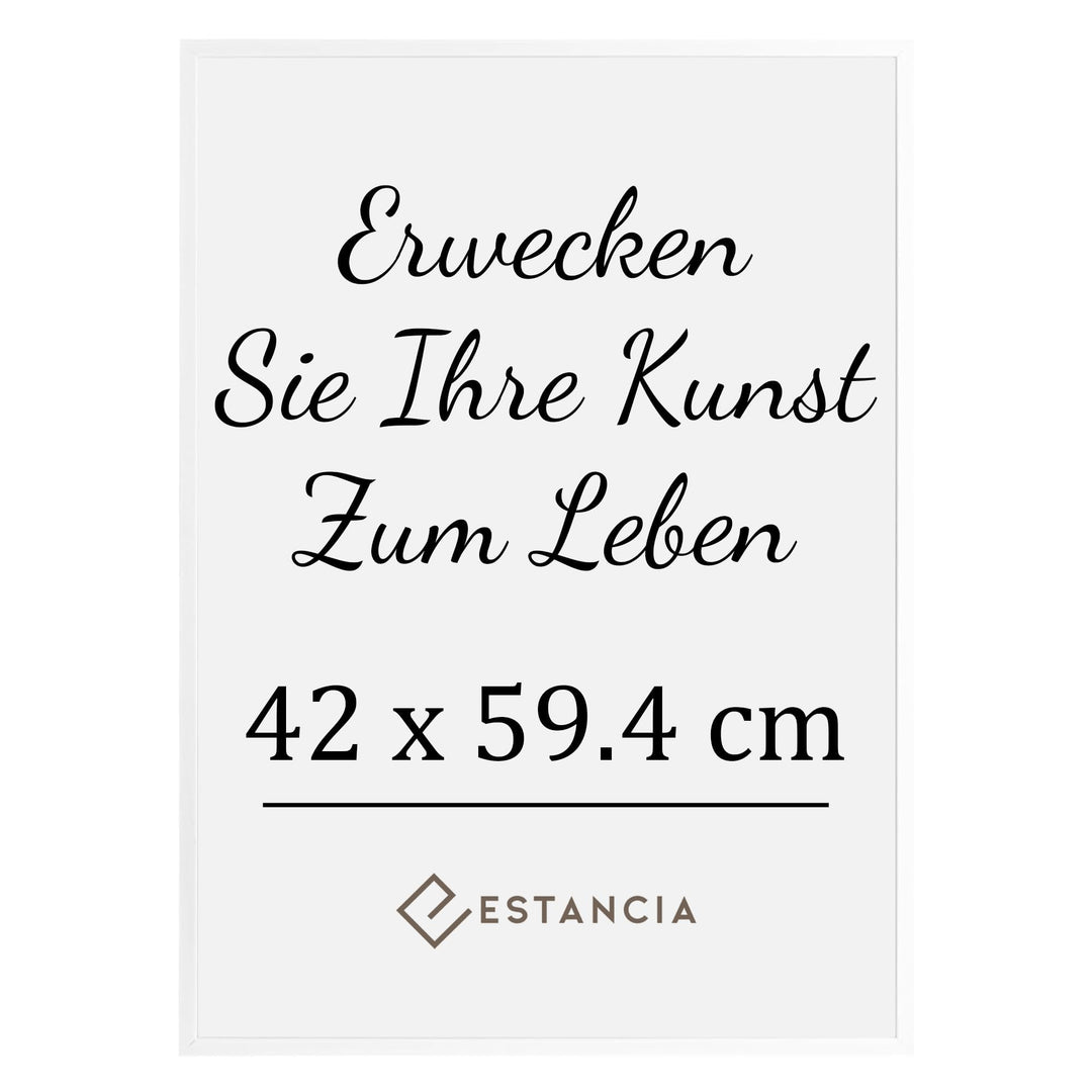 Estancia Weisser Bilderrahmen aus Kiefernholz 42x59,4 cm (A2) mit Bruchsicherem Acrylglas | Moderner