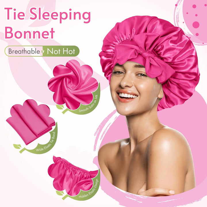 BONNET QUEEN Satin Seiden Schlafmütze Verstellbar Damen Herrn Motorhauben Nacht Haarpflege Schutz Ko